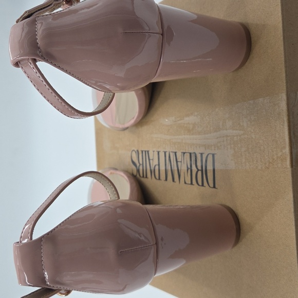 Pink Ankle Strap Block Heels With Clear Toe Strap Size 10 - Picture 12 of 16